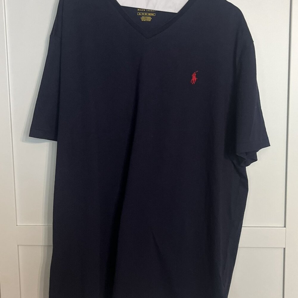 Classic Fit Jersey V-Neck T-Shirt Ralph Lauren - Men's XL - Ink (black)